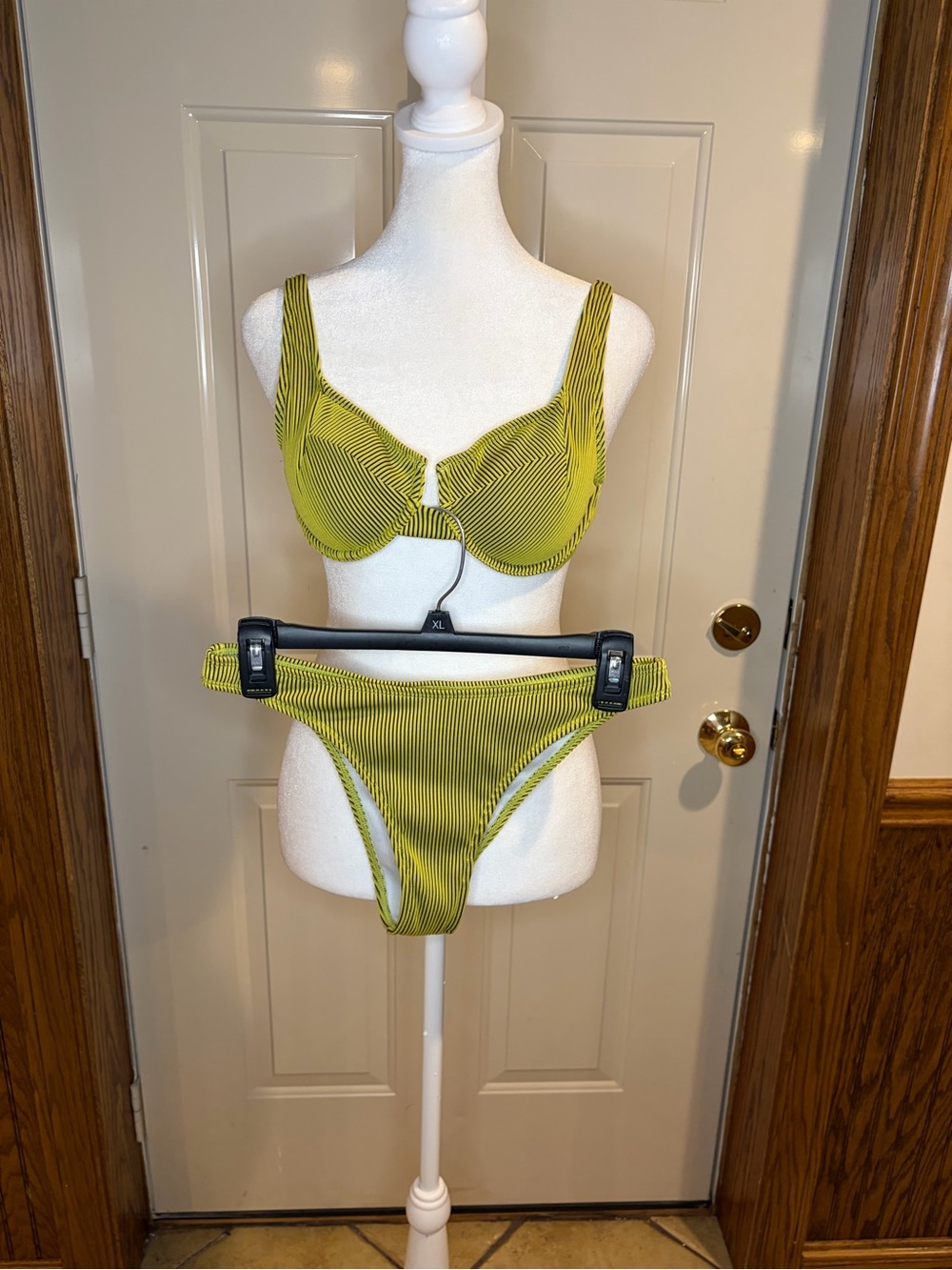 Ribbed Olive Green Bikini Set Size Small